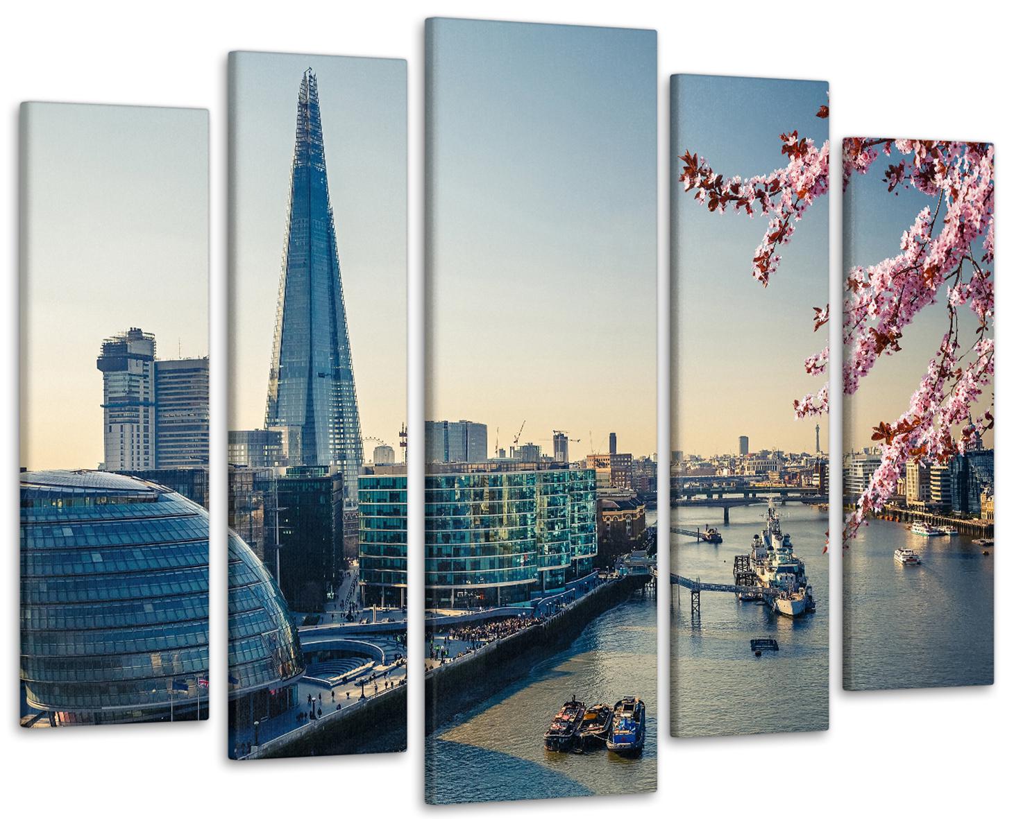 Картина модульная Город Весна 105х150 см (Art-332_5)