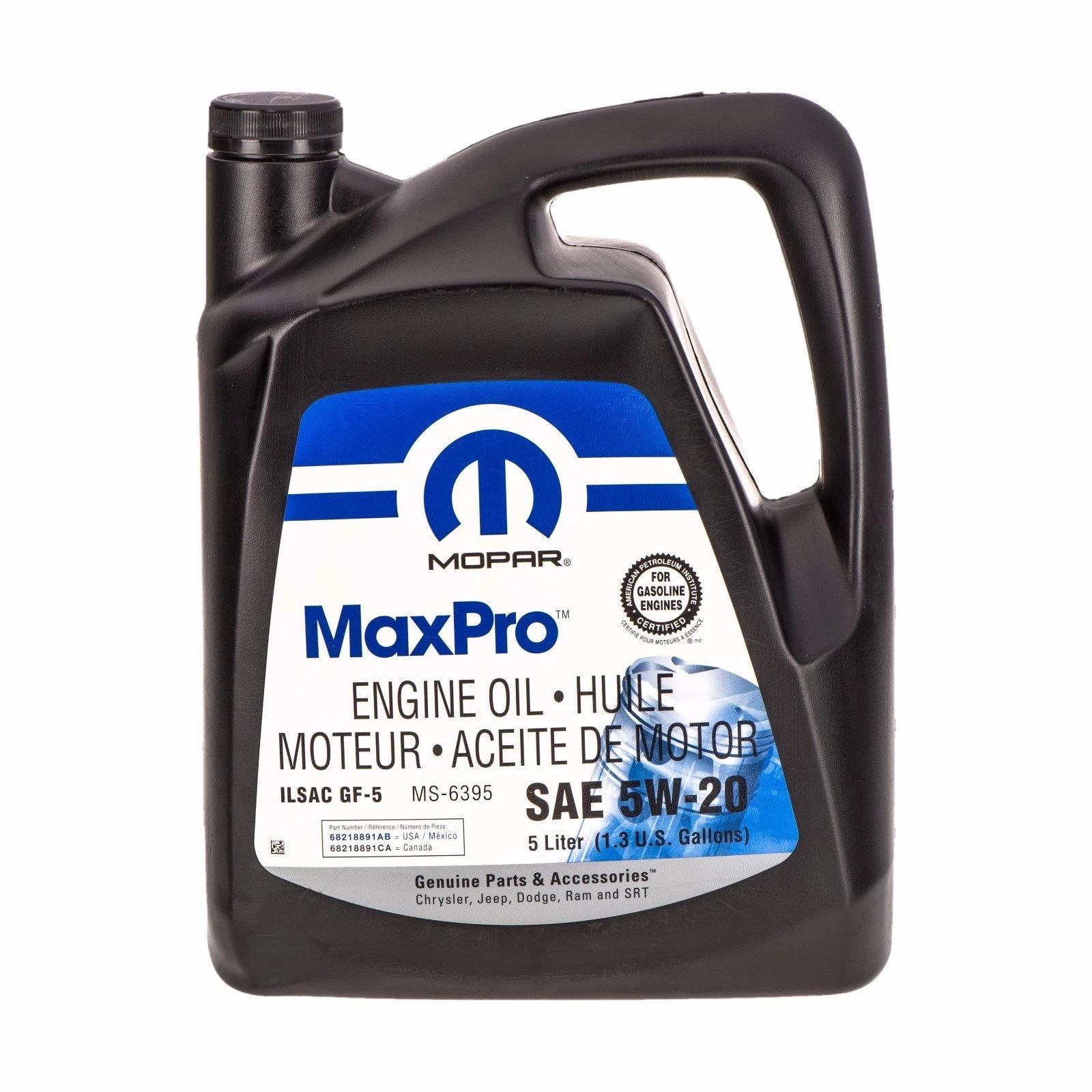 Моторное масло Mopar MaxPro SP GF-6A 5W-20 5 л (68218891AB)