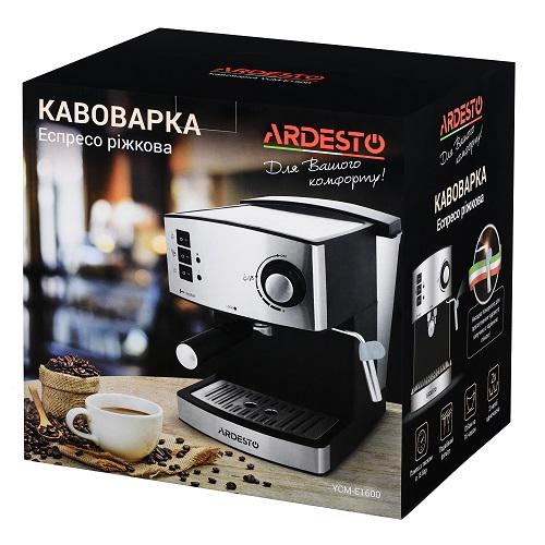 Кофемашина рожковая Ardesto Steel Collection 1,6 л Серебристо-черный (YCM-E1600) - фото 6