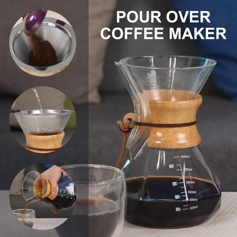 Кемекс заварник для кофе с многоразовым металлическим фильтром 800 мл (5888025) - фото 9