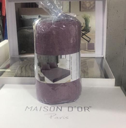 Простынь Maison D'or lilac махровая на резинке 180x200 см с наволочками 2 шт. 50x70 см (2000022265603) - фото 1 Простынь Maison D'or lilac махровая на резинке 180x200 см с наволочками 2 шт. 50x70 см (2000022265603) - фото 1
