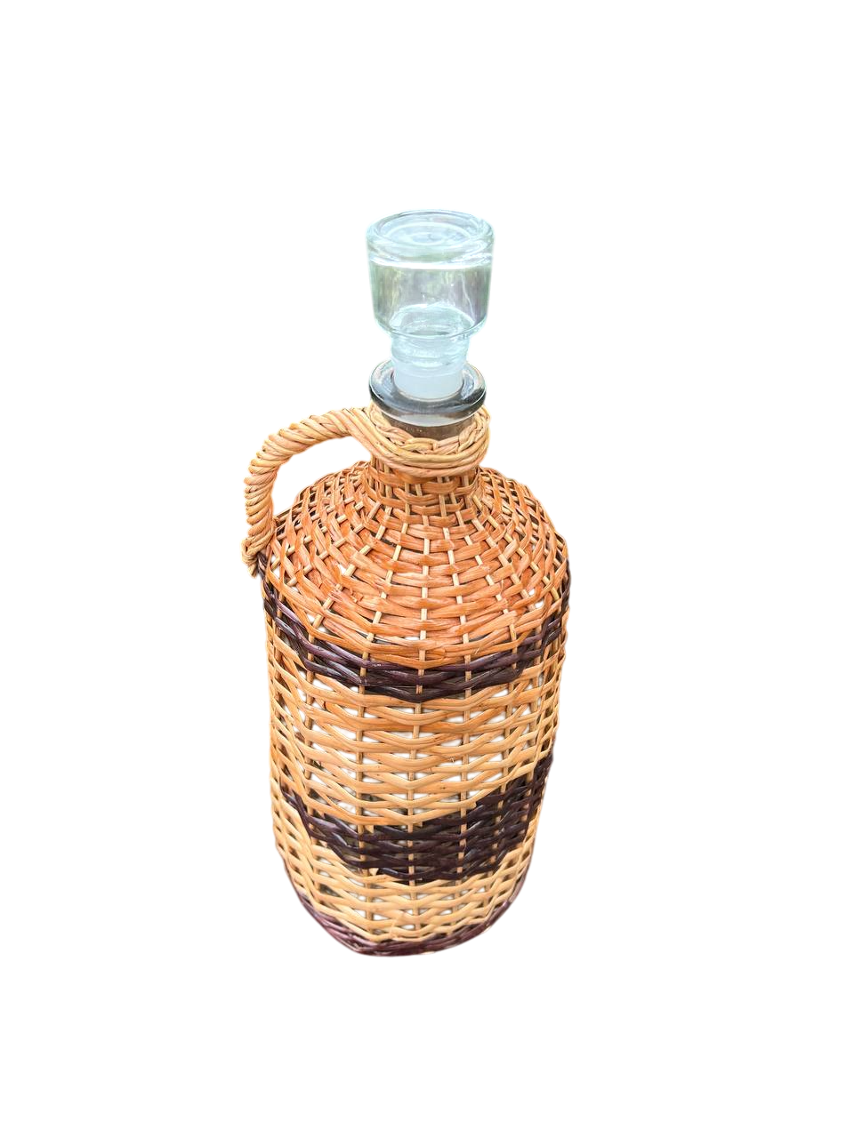 Бутель плетений з лози з темними декоративними вставками 3 л ручна робота Бутель плетений з лози з темними декоративними вставками 3 л ручна робота