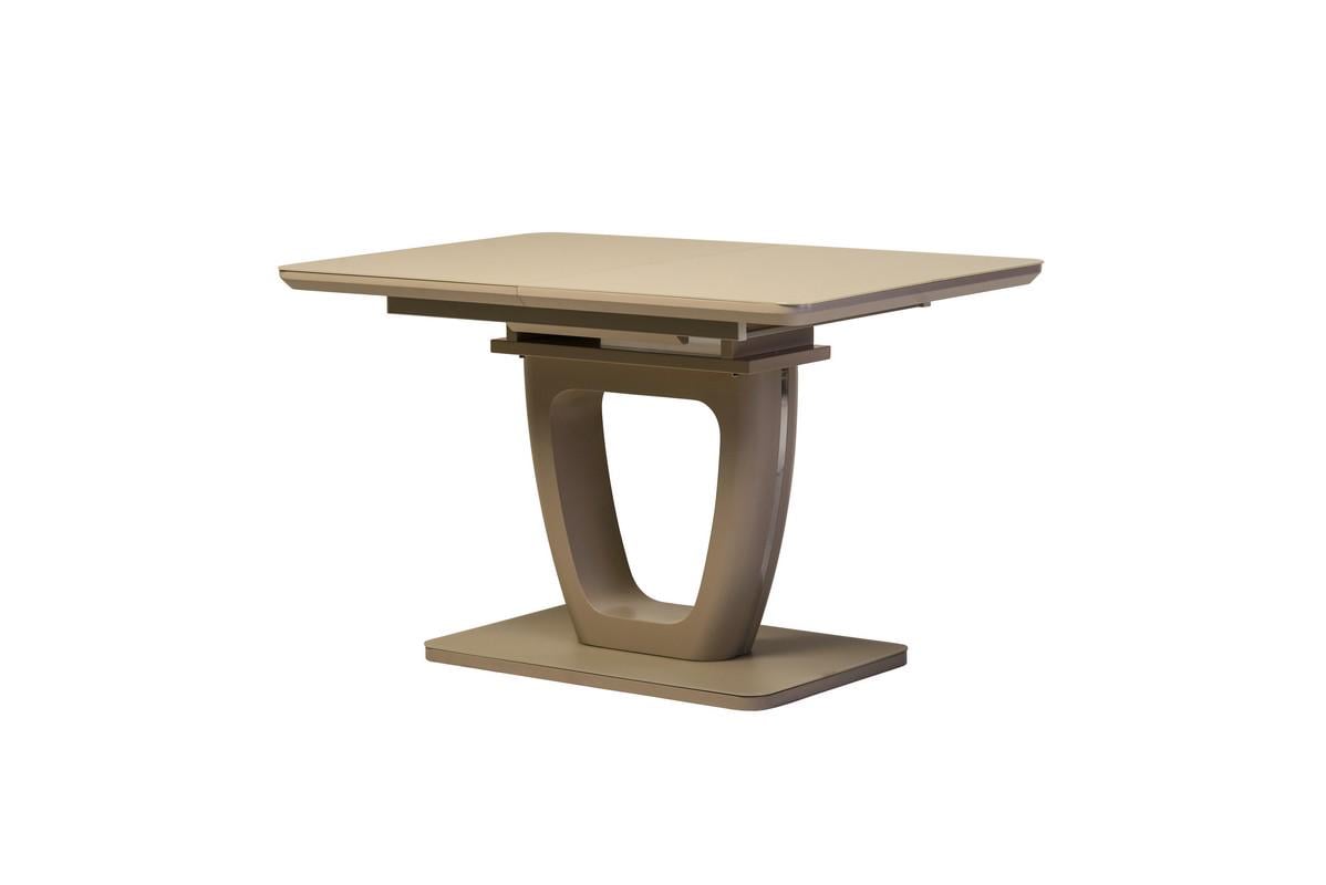 Стол обеденный прямоугольный раскладной Vetro Mebel TML-560 80х120 см МДФ/каленое стекло Капучино матовый