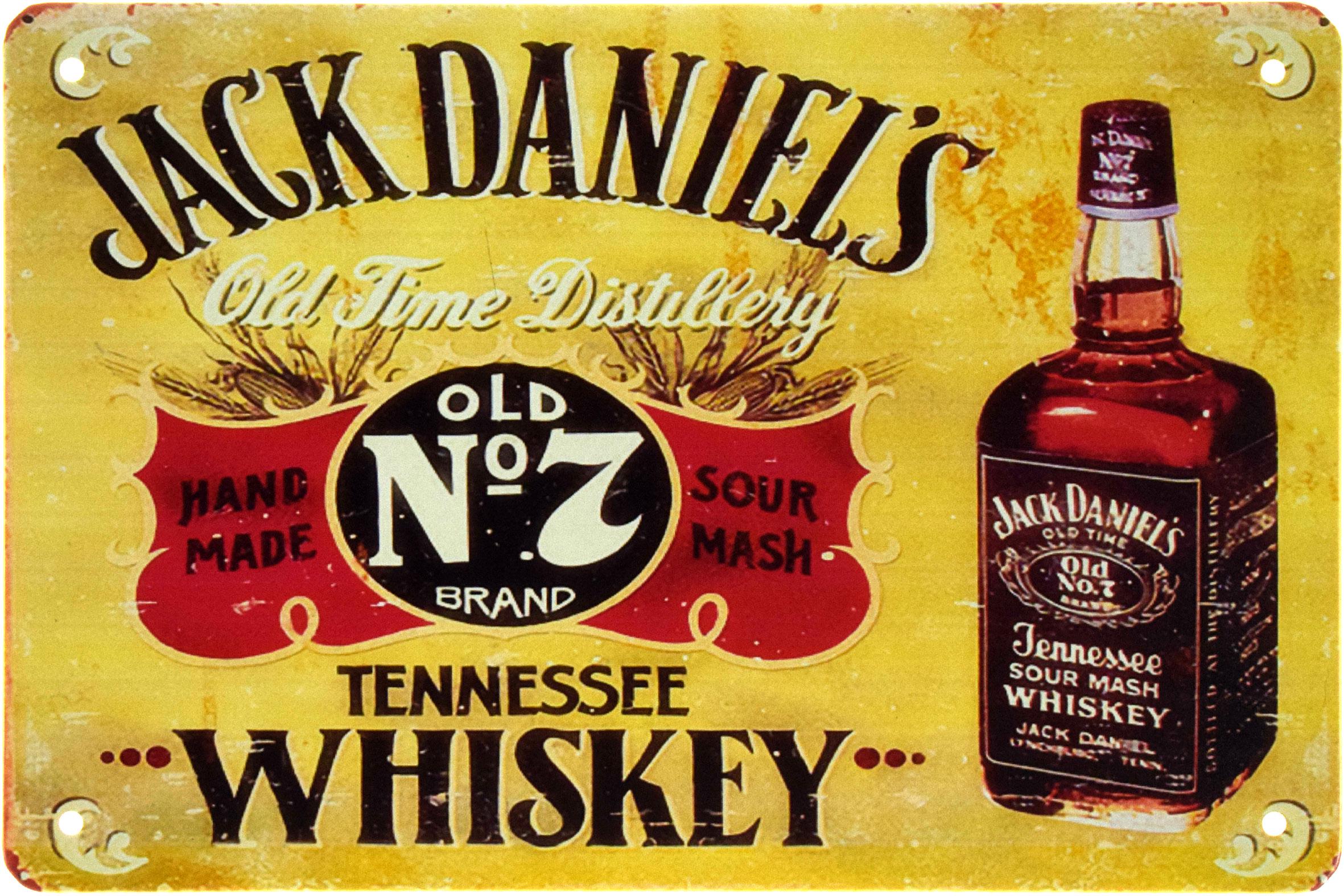 Металлическая табличка Старая Винокурня Джека Дэниела/Jack Daniel's Old Time Distillery 20x30 см
