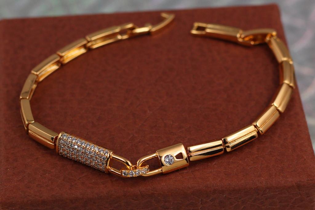 Браслет Xuping Jewelry Замочек 19,5 см Золотистый (1839211366)