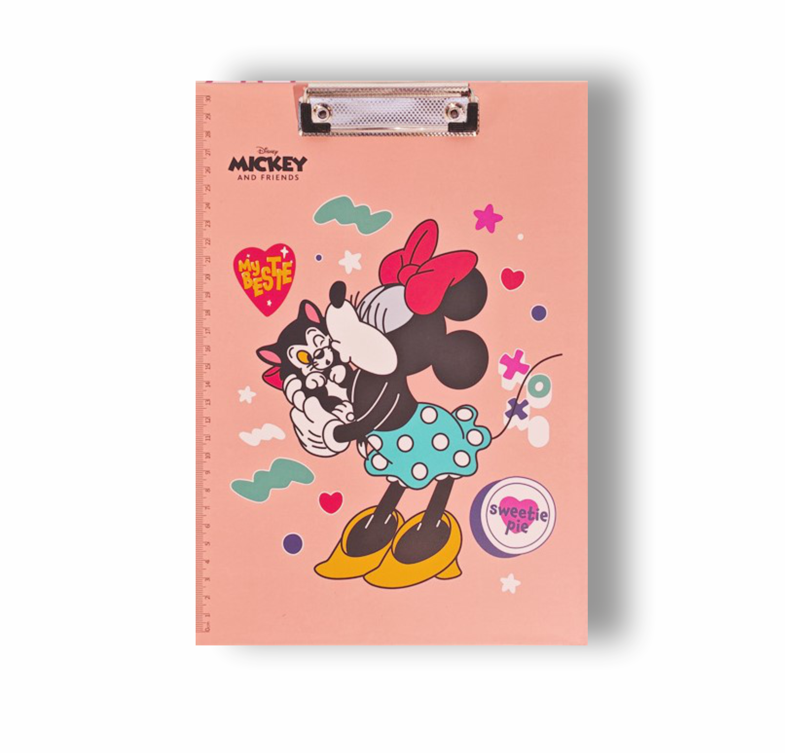 Кліпборд-планшет із зажимом та лінійкою 30 см А4 Mickey and Friends Мінні Маус пластик 31х22 см Рожевий (0541)