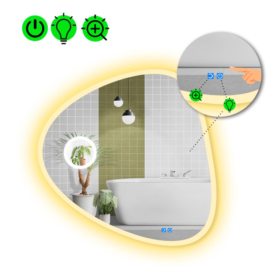 Зеркало с LED подсветкой Nuvola 3 с двумя сенсорами 140x140 см