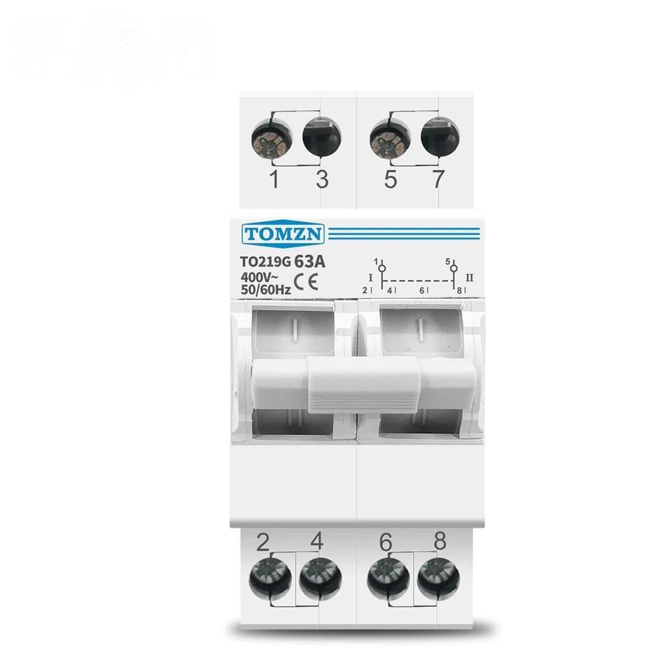 Перемикач введення резерву TOMZN TO219G 2P модульний ручний 63А 220V 380V АВР МTS (19573439)