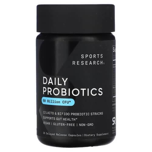 Пробиотики и пребиотики Sports Research Daily Probiotics 60 Billion CFU with Prebiotics 30 капс. с отсроченным высвобождением (SRE-09009)