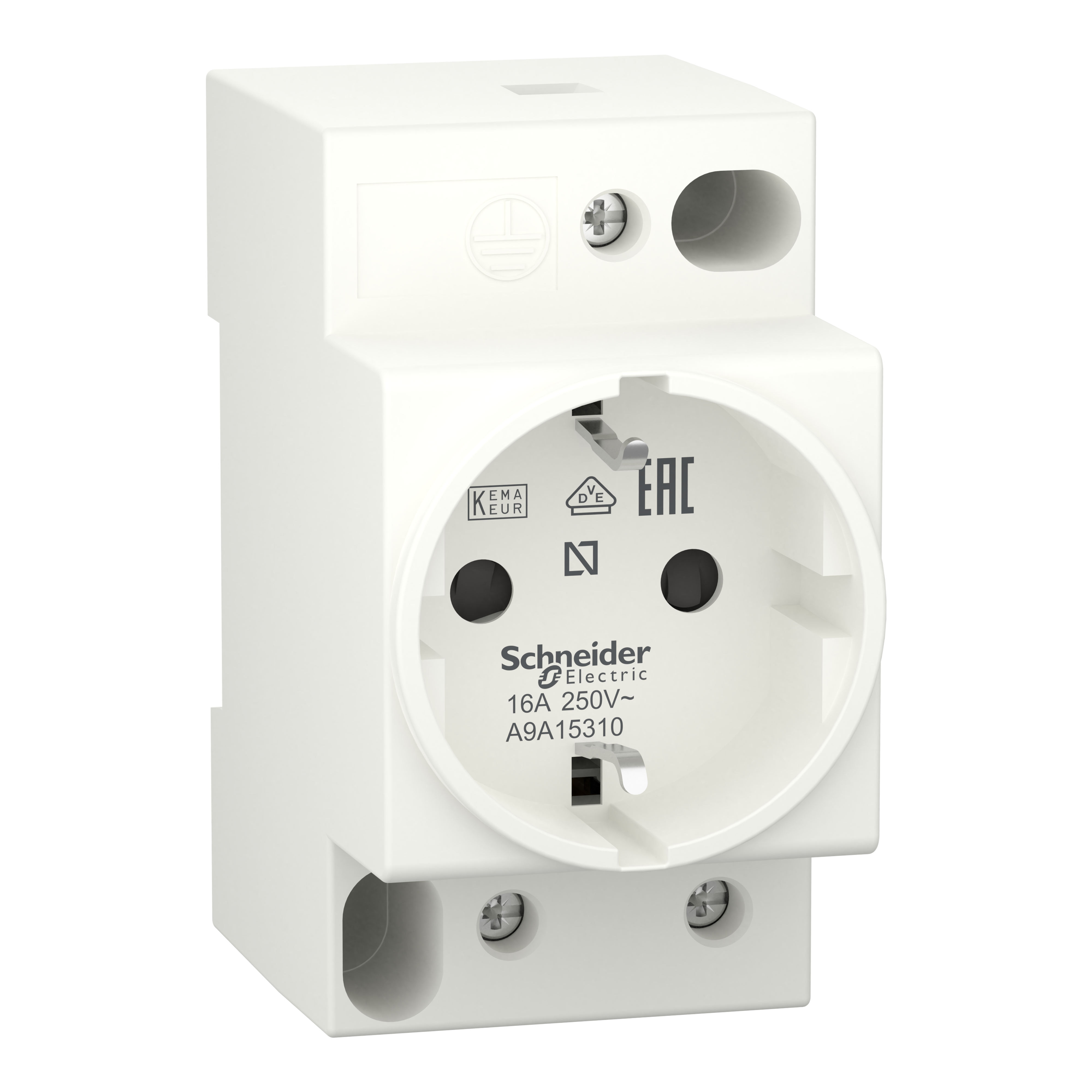 Розетка на DIN-рейку Schneider Electric 2P+PE 16A 250V (A9A15310)