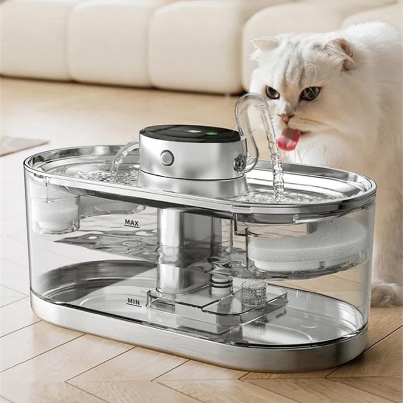 Поилка-фонтан для кошек и собак NPET WF230 V2 3 л с датчиком движения нержавеющая сталь Прозрачный (1104) - фото 2 Поилка-фонтан для кошек и собак NPET WF230 V2 3 л с датчиком движения нержавеющая сталь Прозрачный (1104) - фото 2
