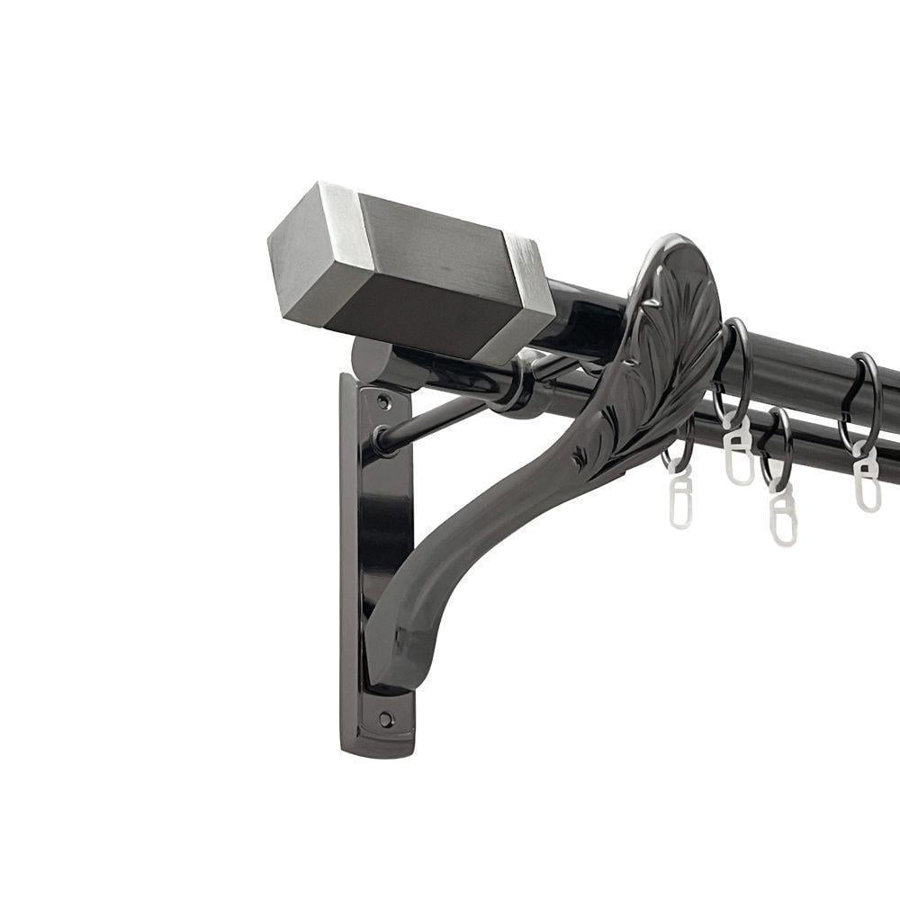 Карниз для штор Orvit Квадро двухрядный гладкий 25\19 мм 160 см Ониксовый (00-00021495)