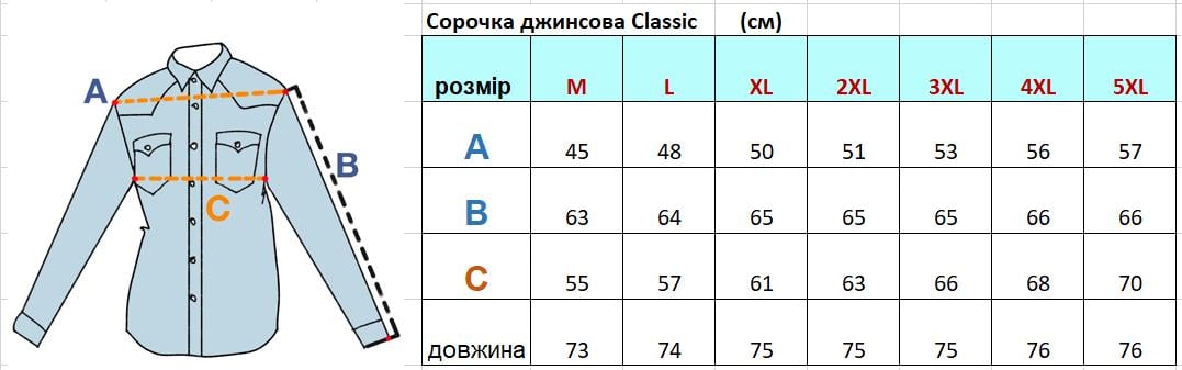 Сорочка джинсова Montana Tintli 02 5XL Синій (18963938) - фото 4