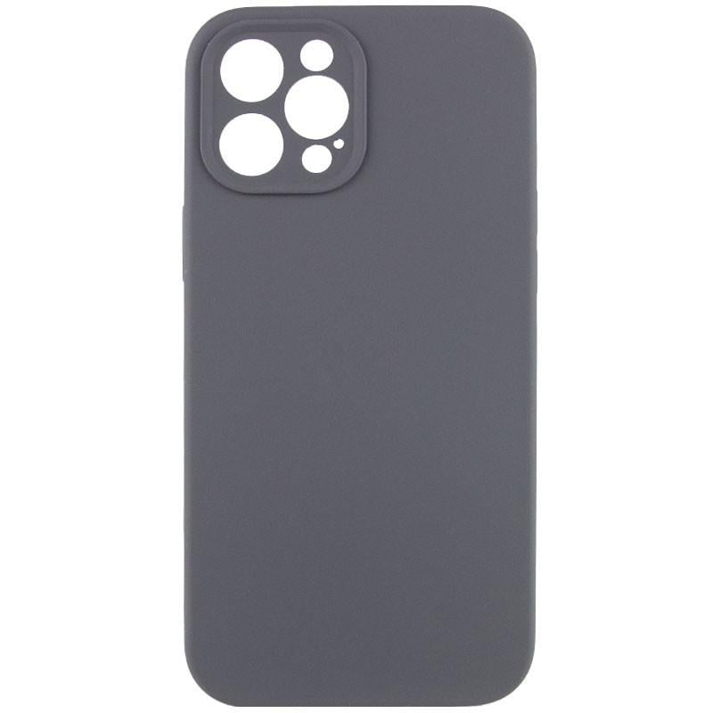 Противоударный чехол Silicone Case Full Camera Protective (AA) NL для Apple iPhone 12 Pro Max (6.7") Серый / Dark Gray