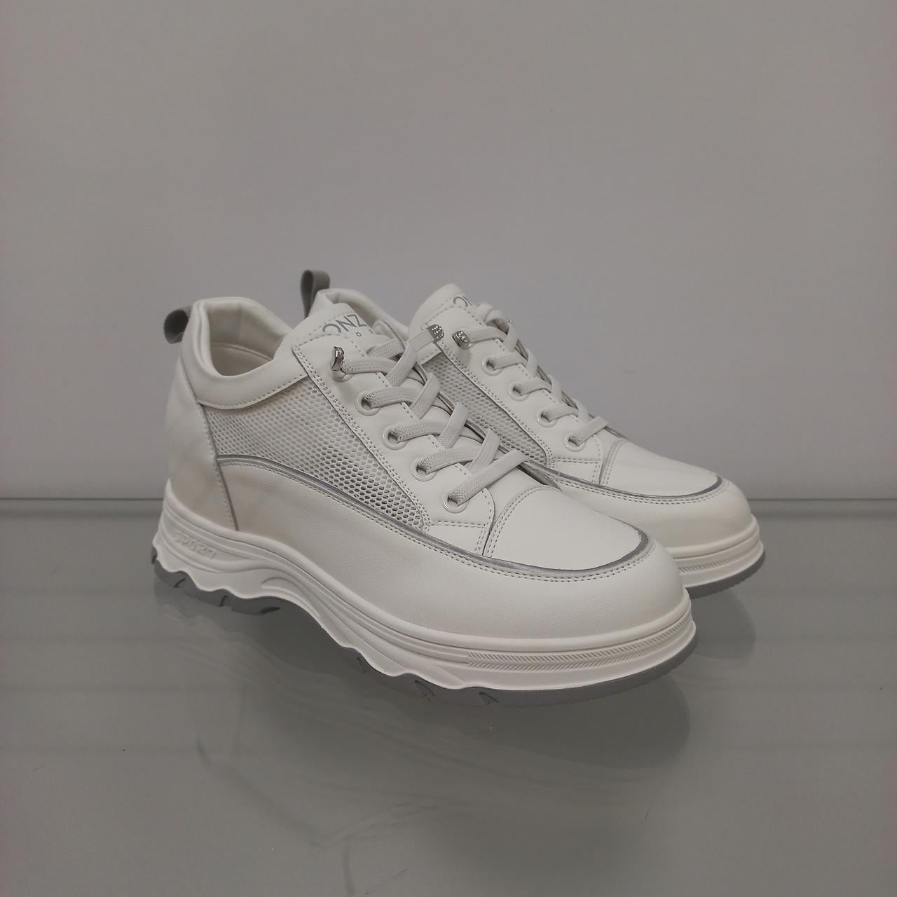 Кроссовки женские с сеткой на платформе р. 38 Белый (33384510)