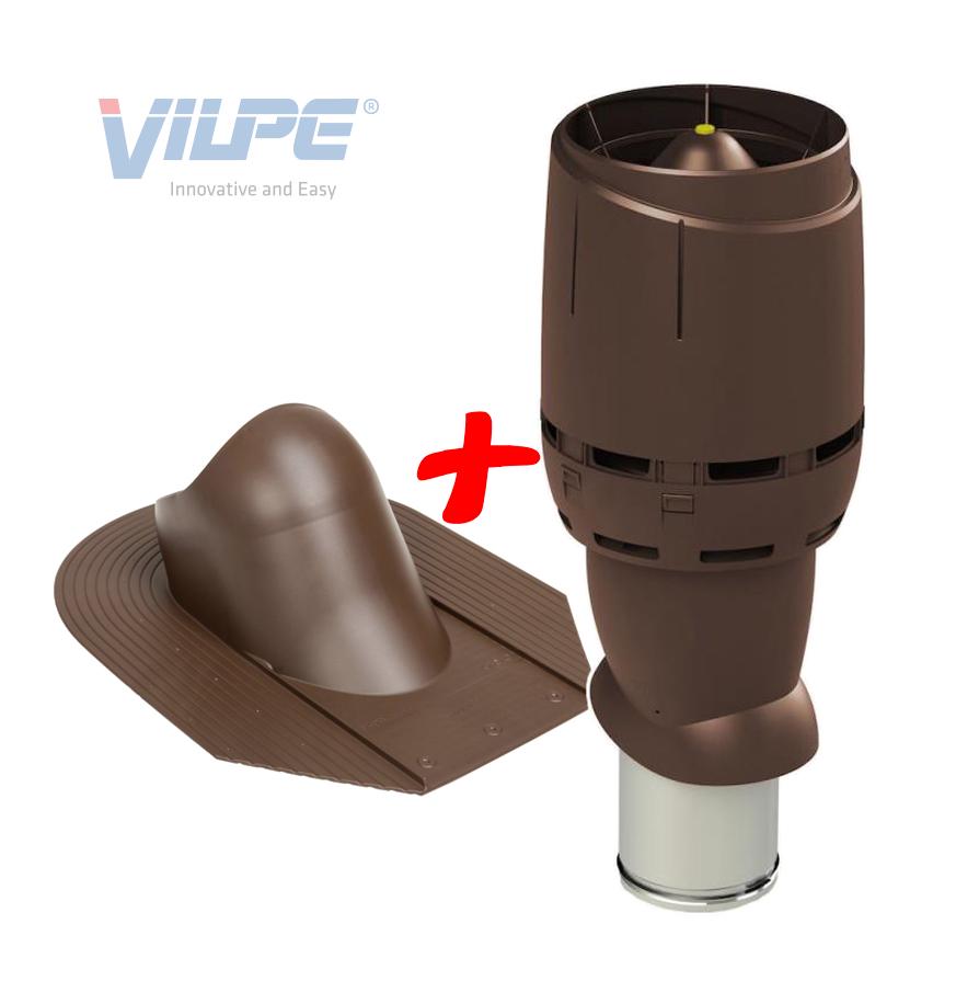 Вихід вентиляційний Vilpe FLOW для бітумної черепиці утеплений Ø 160 мм 500 мм 8017 Коричневий (30111329) - фото 6 Вихід вентиляційний Vilpe FLOW для бітумної черепиці утеплений Ø 160 мм 500 мм 8017 Коричневий (30111329) - фото 6
