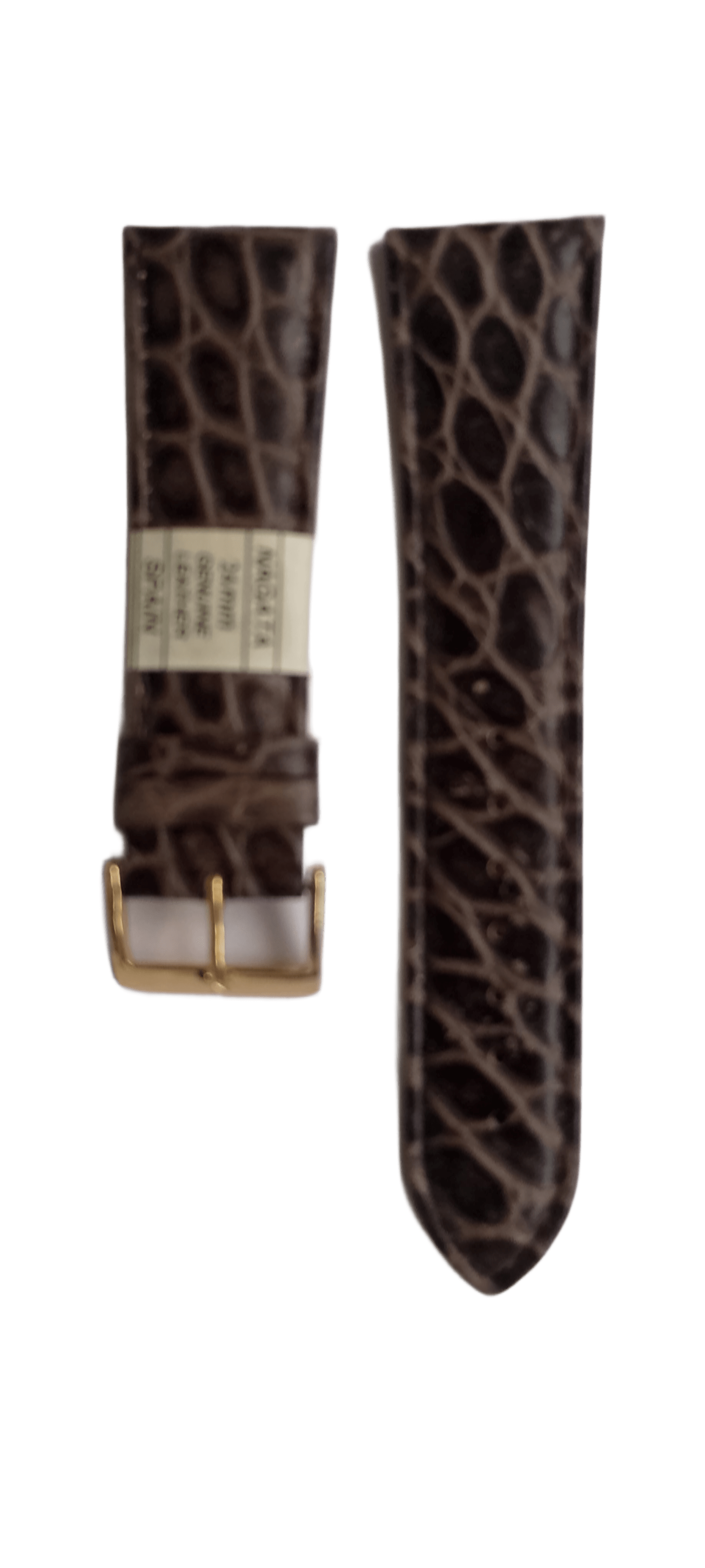 Ремешок кожаный для часов крокодил 24х180 мм Коричневый (2456G)