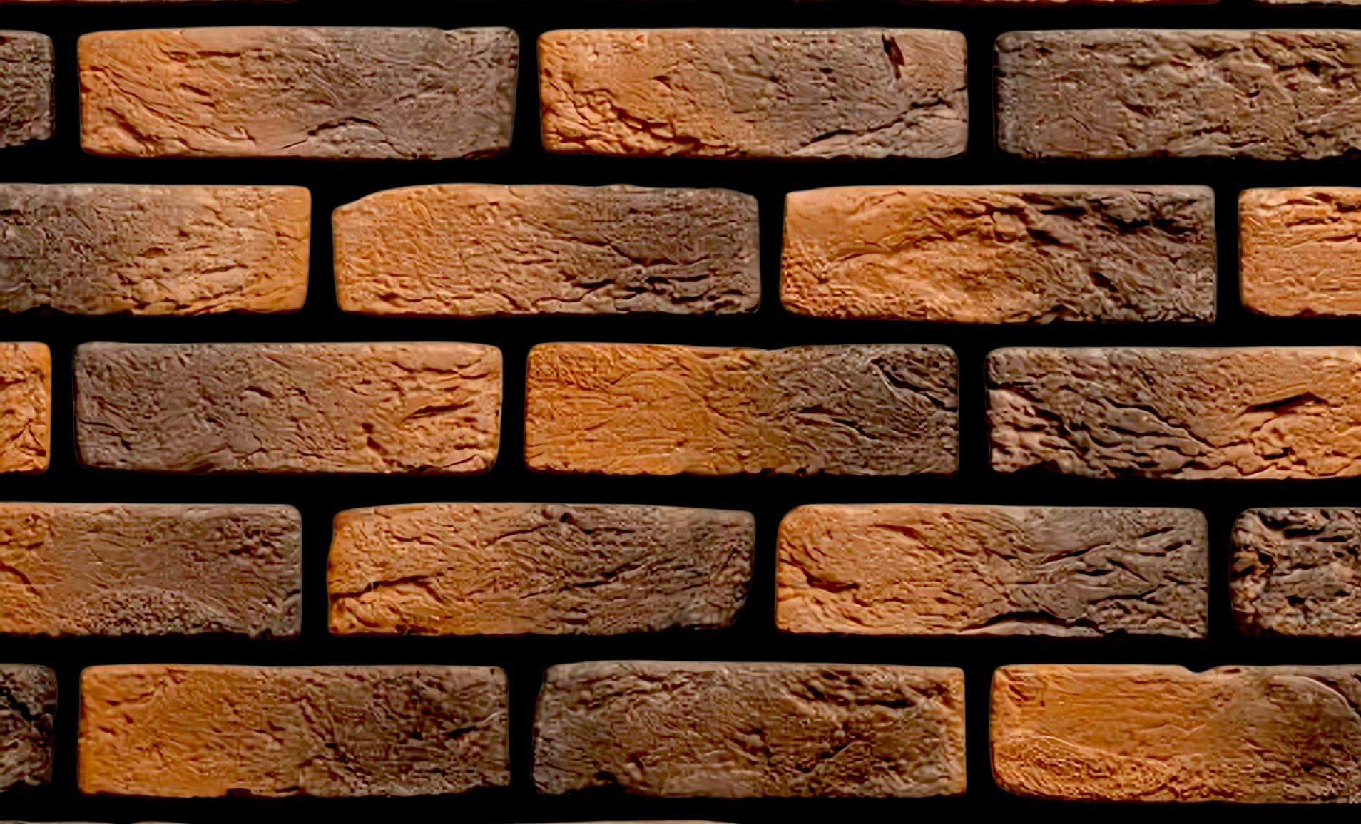 Цегла декоративна фасадна бетонна STONELAK уп. 0,6 м.кв Fire Brown