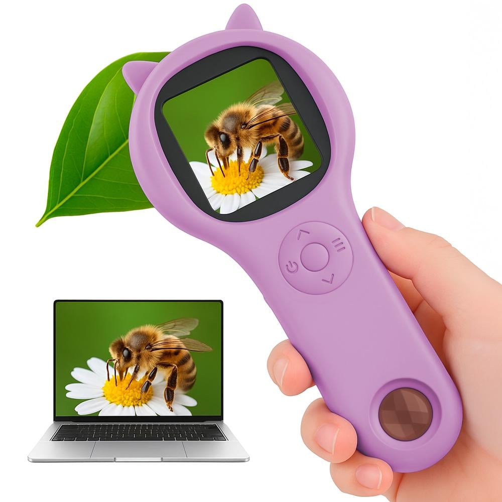 Микроскоп цифровой детский LOSSO с подсветкой и лупой Сиреневый (526611059) - фото 6