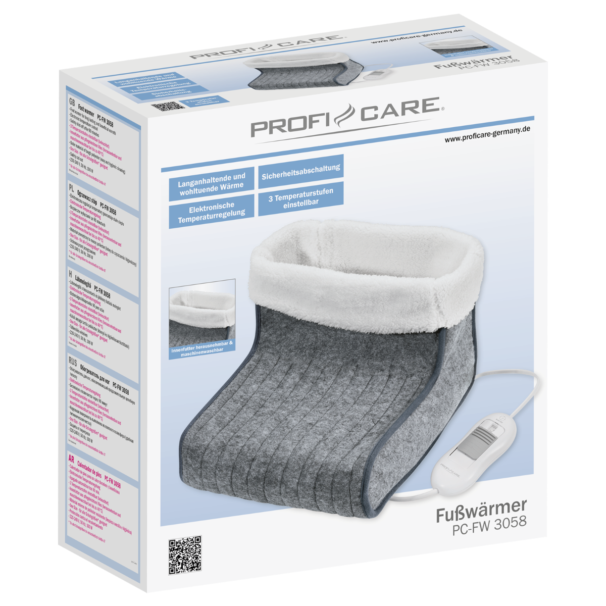Электрогрелка для ног Profi Care PC-FW 3058 100 Вт - фото 7 Электрогрелка для ног Profi Care PC-FW 3058 100 Вт - фото 7