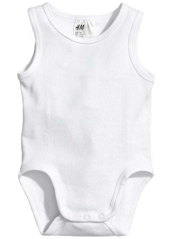 Боди для мальчика H&M 0146706001 хлопковий 3-6 месяцев 68 см Белый (58954)