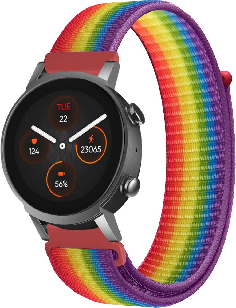 Ремешок нейлоновый Sport Loop для Mobvoi TicWatch E3 Rainbow (16136-6B)