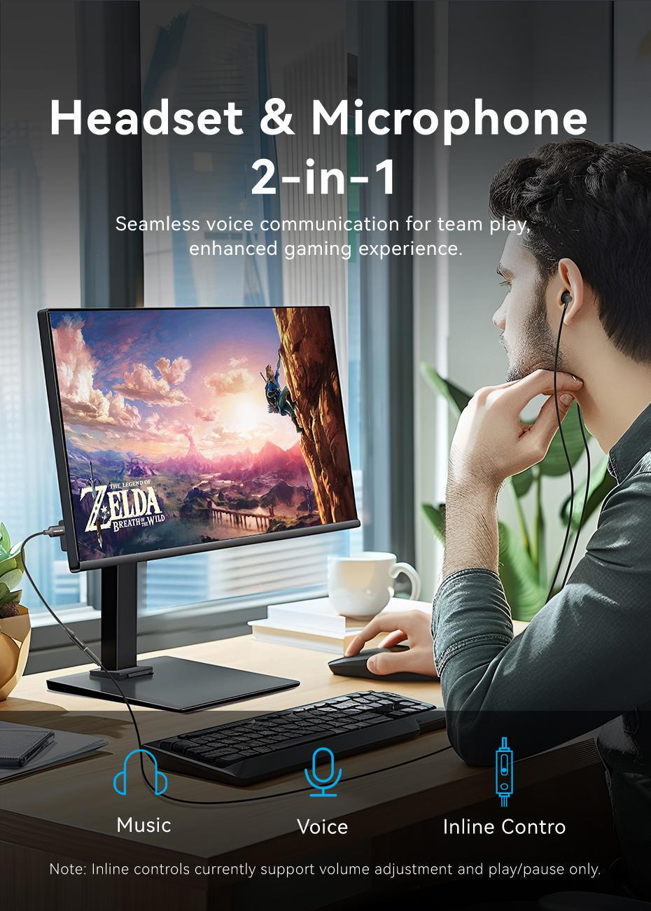 Зовнішня звукова карта Vention USB 1 м звук 96кГц/24біт OMTP/CTIA шумозаглушення DSP алюмінієвий Чорний (CVEBF) - фото 4