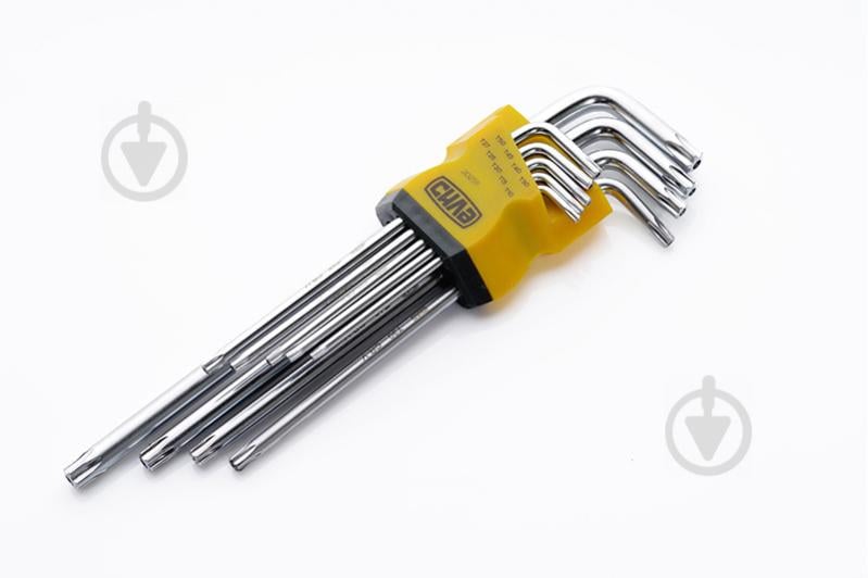 Набір торцевих ключів СИЛА Torx T10, T15, T20, T25, T27, T30, T40, T45, T50 довгих CrV 9 шт (042581)