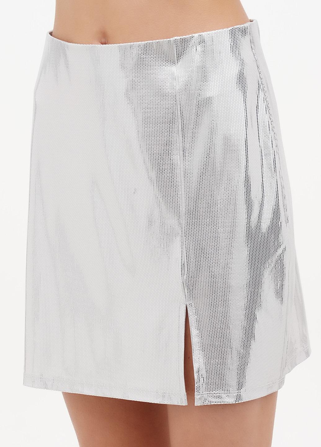 Юбка мини S Серебристый (10056424wer)