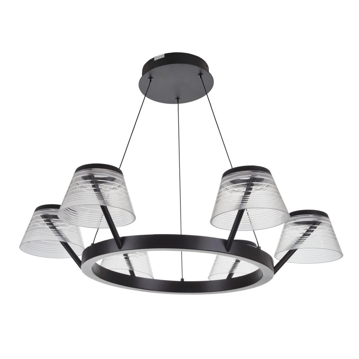 Люстра лофт подвесная светодиодная Brille BL-853S-R/48 W WW BK