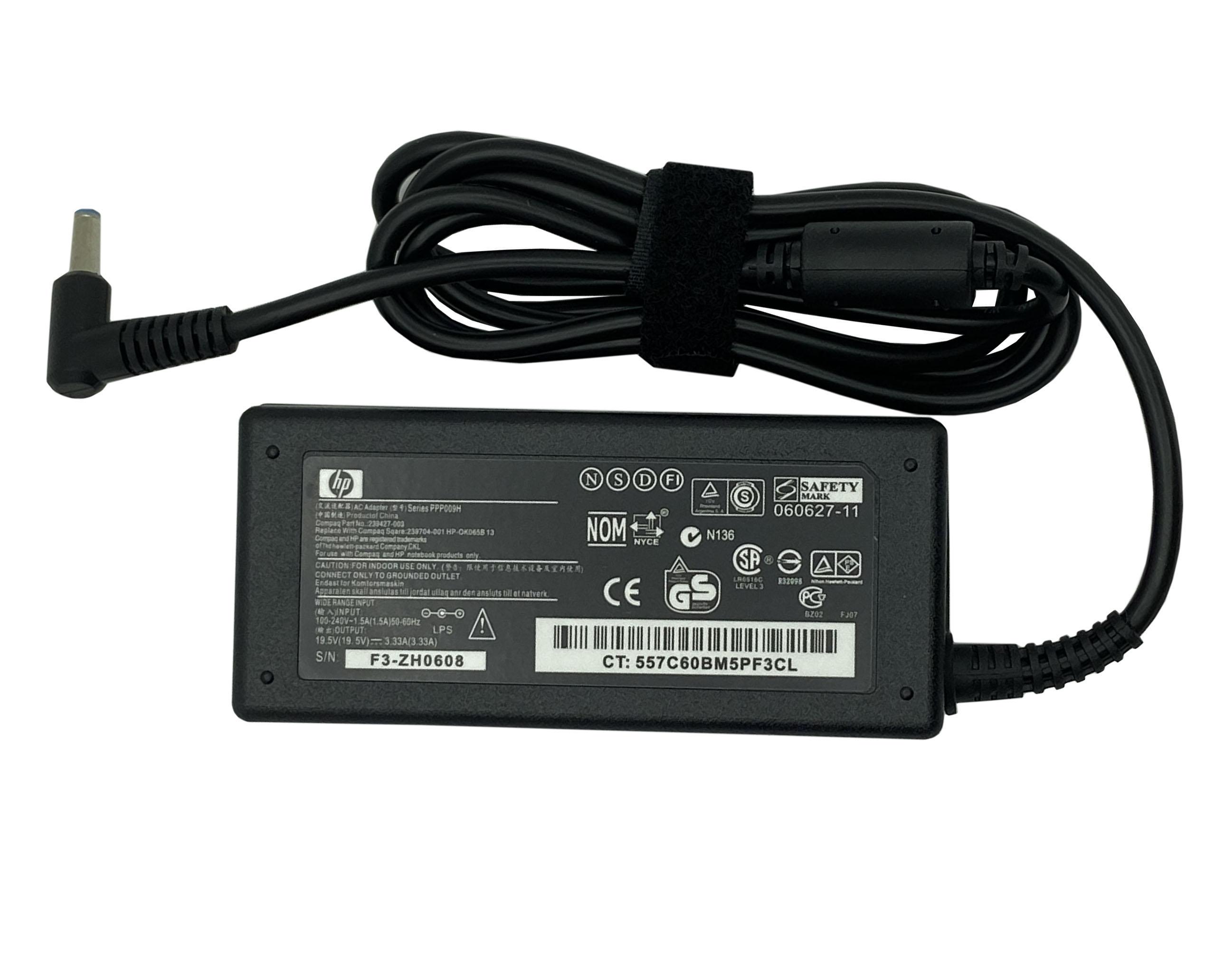 Блок питания для ноутбука HP 65W 19,5V 3,33A 4,5x3,0 мм (081220)