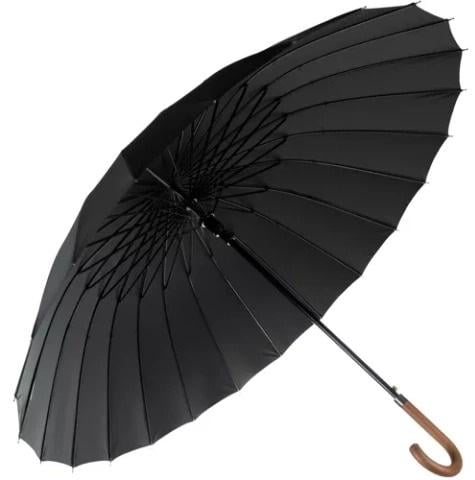 Зонт 24 ребра d 145 см в чехле Черный Зонт 24 ребра d 145 см в чехле Черный