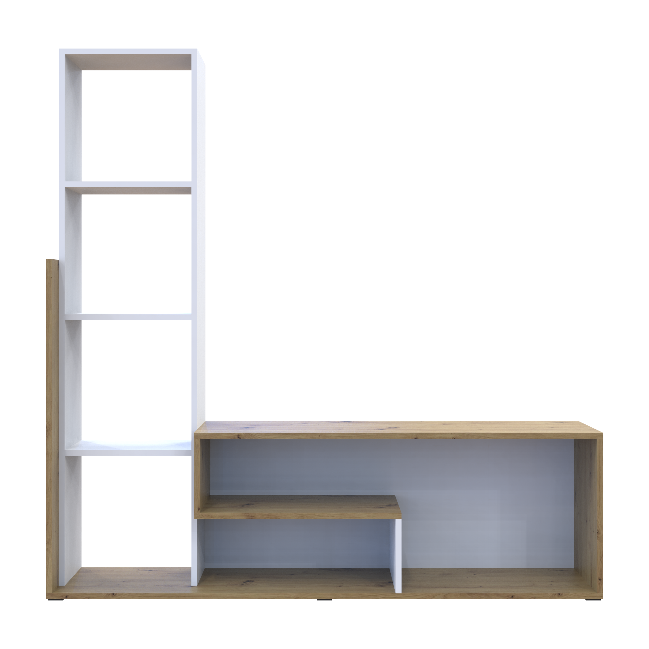 Стенка для гостиной Doros Этана 150х30х150 см Дуб Артизан/Белый (41510097)