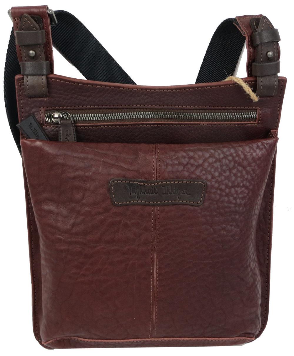 Сумка планшетка кожаная мужская Михаил Ихтяр 45041 Бордовый