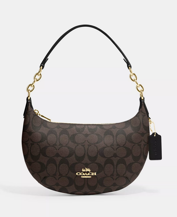 Сумка женская Coach Payton Hobo In Signature Canvas Brown