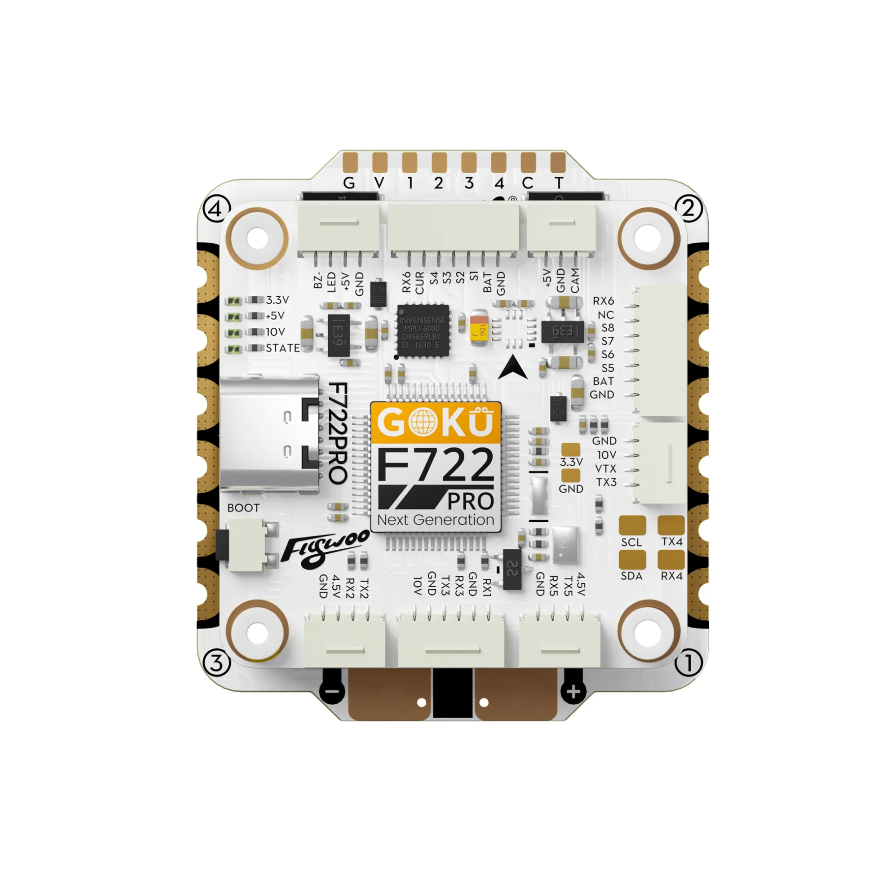 Стек FC+ESC Flywoo GOKU F722 Pro V2 55A 32 Bit 128K c 16 Мб Blackbox (900344)