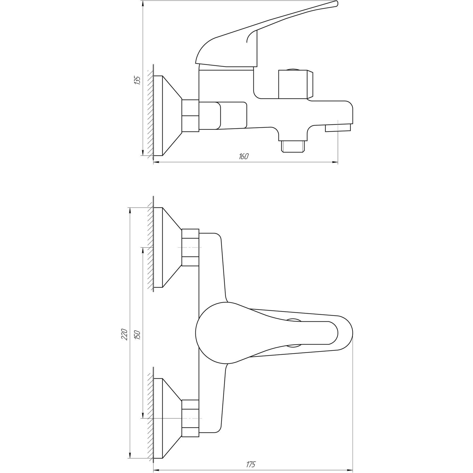 Смеситель для ванной Bravo Comfort BF-102N Euro латунь (000014081) - фото 4