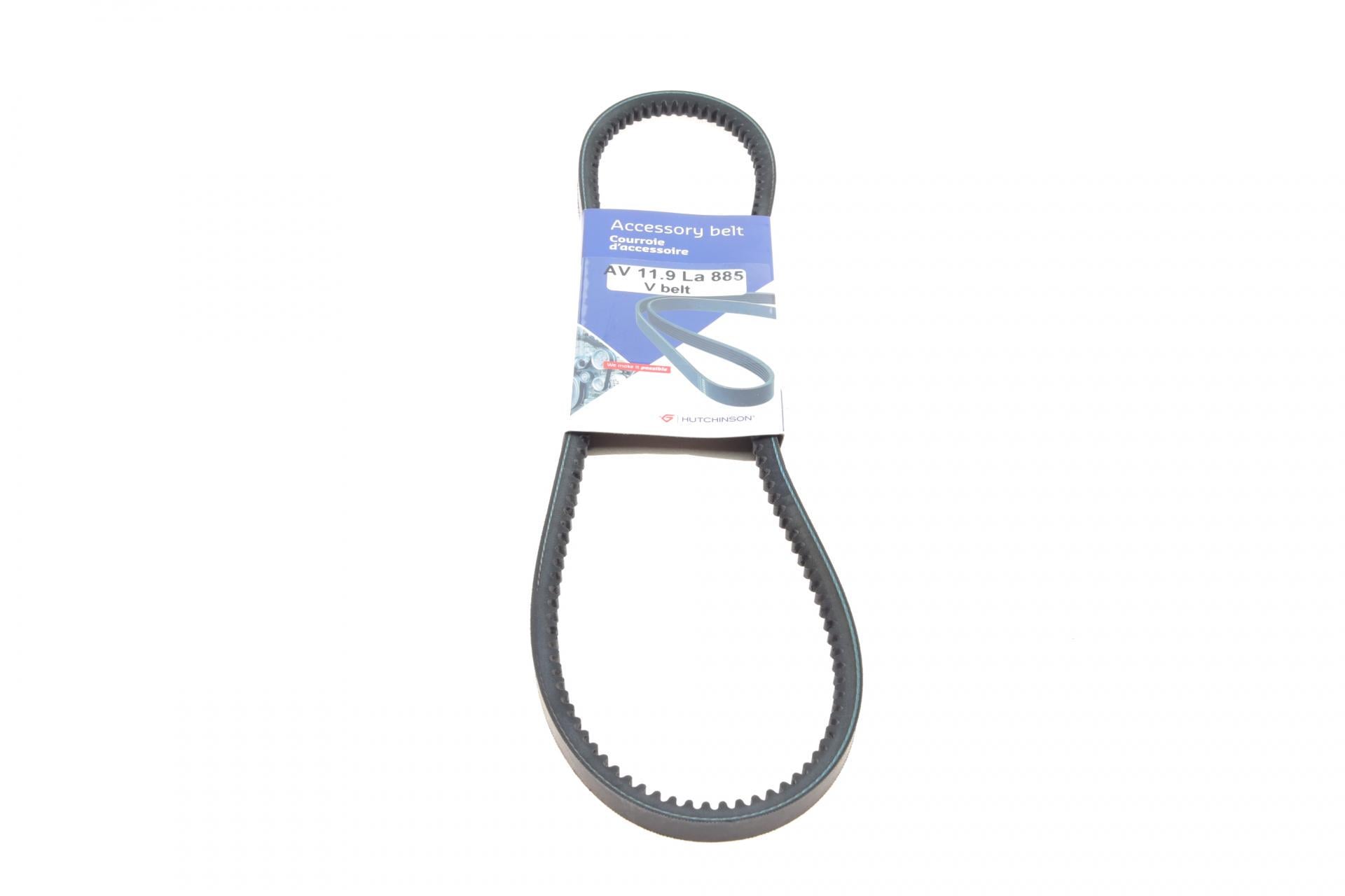 Ремінь генератора HUTCHINSON для Ford Transit 2.0 85-92/Sierra 1.8-2.0 82-93 11.9x885 (AV 11.9 LA 885)