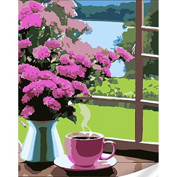 Картина по номерам Strateg Премиум Доброе утро с лаком и уровнем 30x40 см (Str-SS1094)