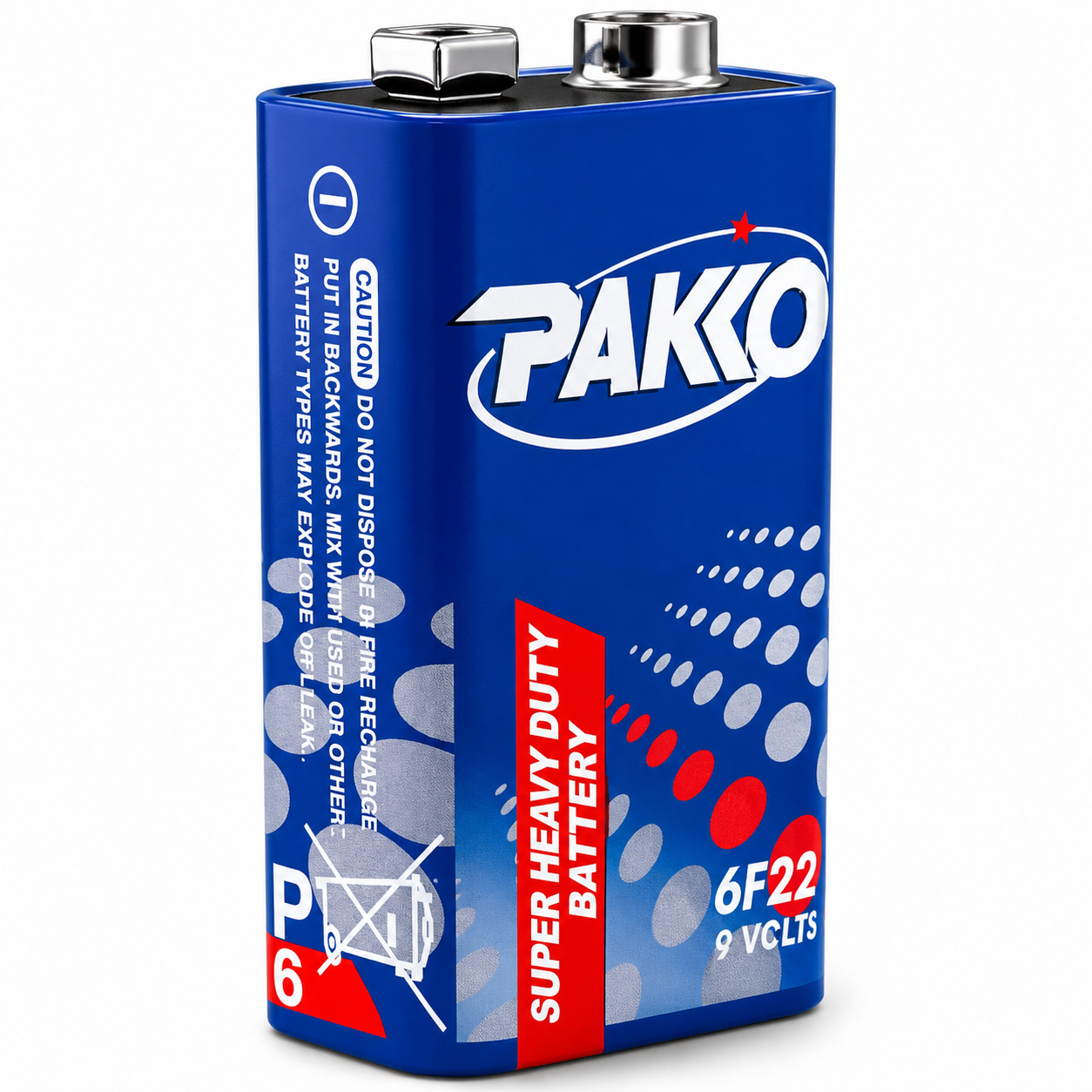 Батарейка Pakko 6F22 Крона 9V (35223736)
