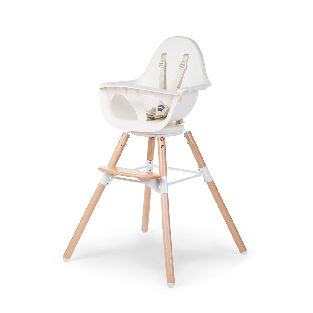Стул для кормления Childhome Evolu ONE.80° с бампером Natural/White (CHEVO180NW)