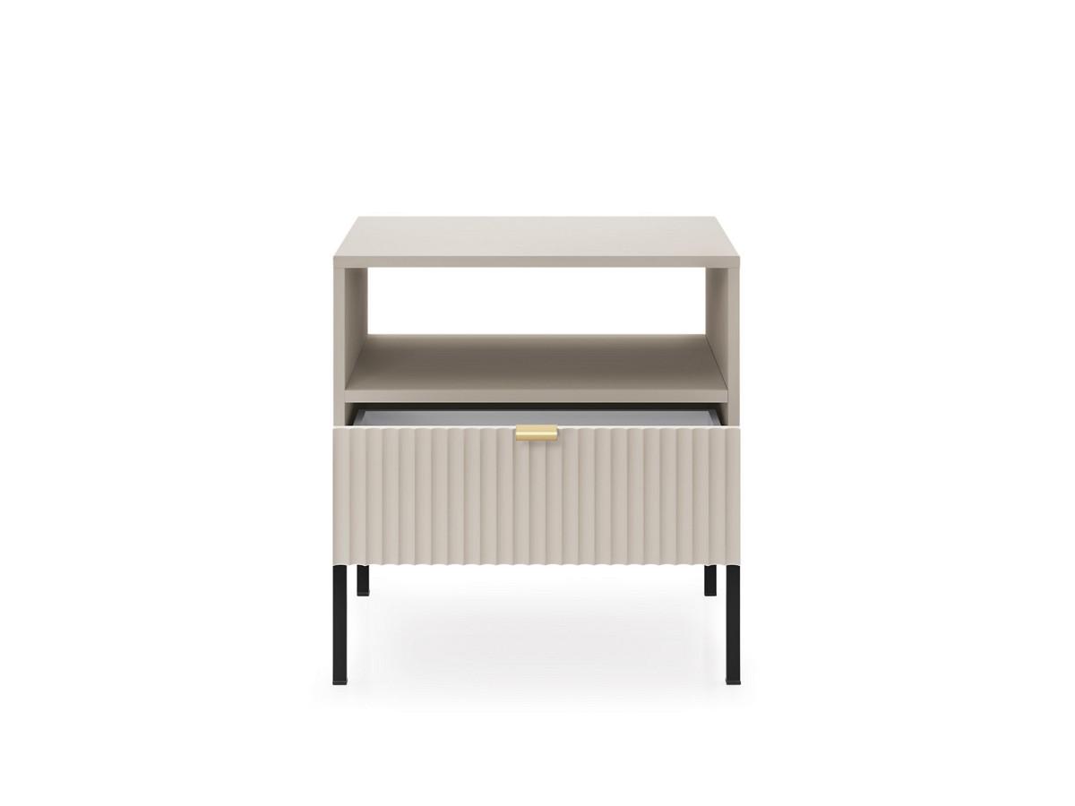 Тумба прикроватная Perfect Home Nova S54 с 1 ящиком и черными ножками Кашемир (PFH-091256) - фото 2