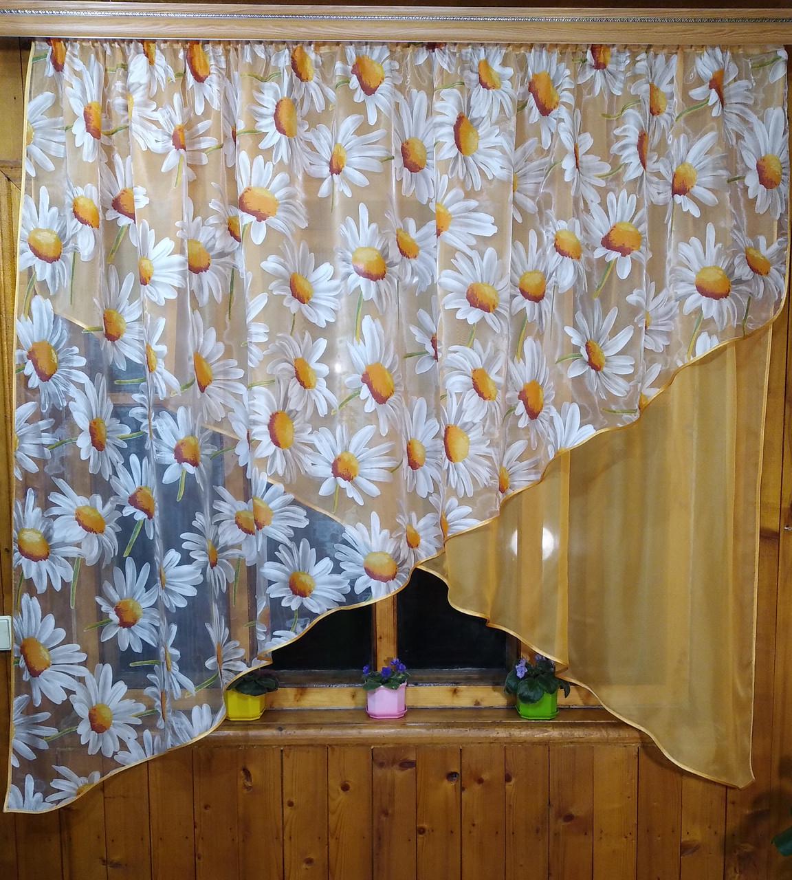 Шторы арка Стелла Абрикосовый/Ромашка (1017561656)