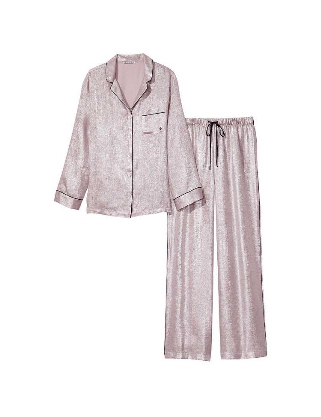 Пижама сатиновая Victoria's Secret Satin Long PJ Set M (0022) - фото 3