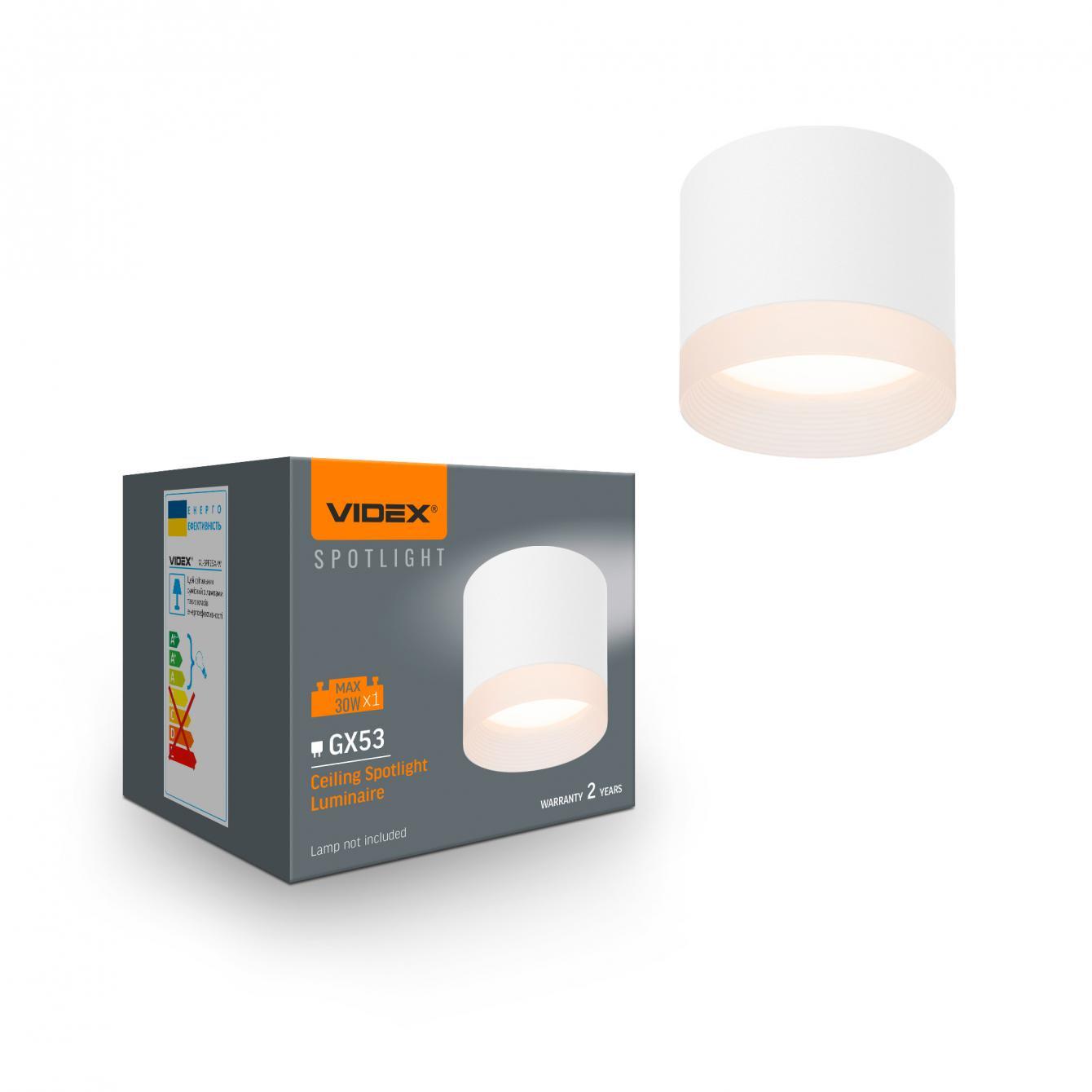 Спот накладний Videx під лампу GX53 Білий (VL-SPF25A-W)