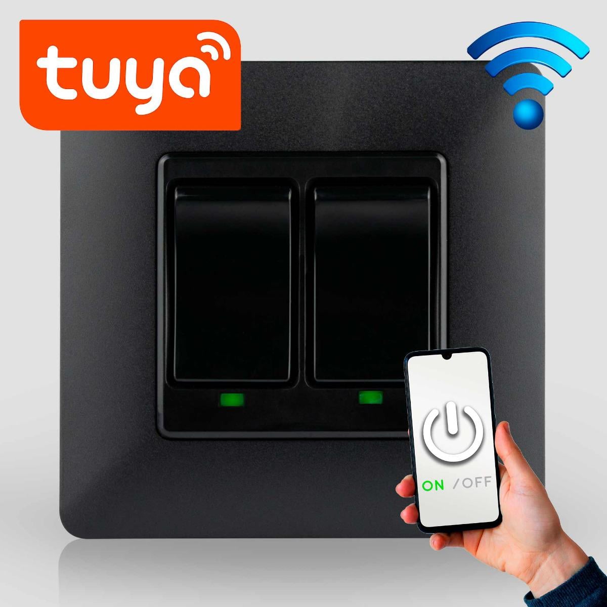 Выключатель Wi-fi Moes Smart Wall module switch 2 клавиши Черный - фото 12 Выключатель Wi-fi Moes Smart Wall module switch 2 клавиши Черный - фото 12