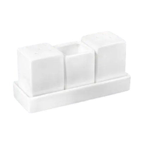 Набір для солі/перцю/зубочисток на підставці Wilmax порцеляновий 4 пр. (996118)