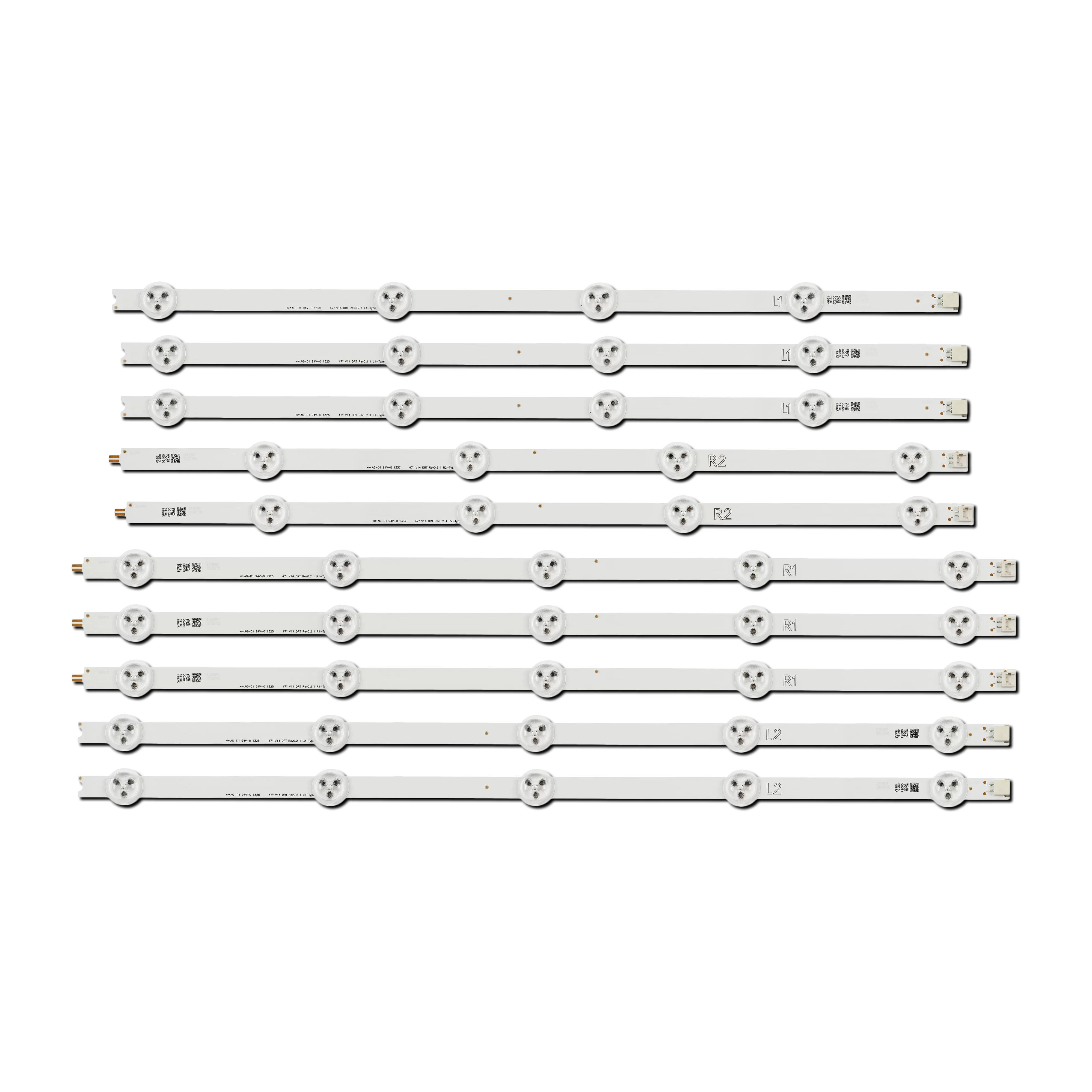 Комплект LED підсвітки для TV V14 DRT Rev0.2 1 L1/L2/R1/R2-Type 6916L-1475A, 6916L-1476A, 6916L-1477A 6916L-1478A 47" 10 шт. (ART-14907)