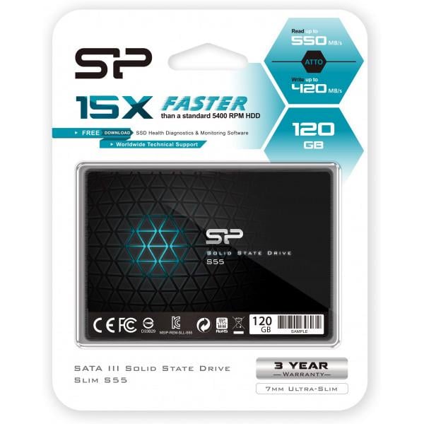 SSD накопичувач Silicon-Power S55 SATA 120GB (SP120GBSS3S55S25) - фото 2