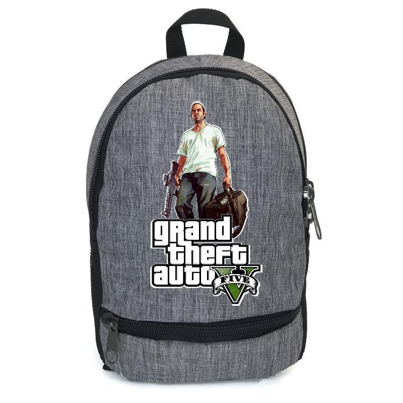 Школьный рюкзак подростковый Cappuccino Toys с принтом GTA-004 12,5 л Серый (1404954789)
